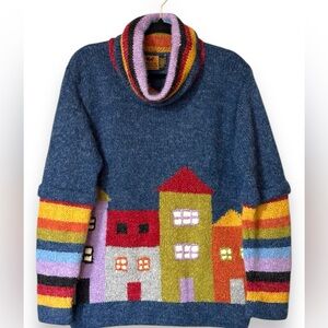 Peruvian Trading Co. Chunky Novelty Sweater No Size Tags Fall Boho Festivities